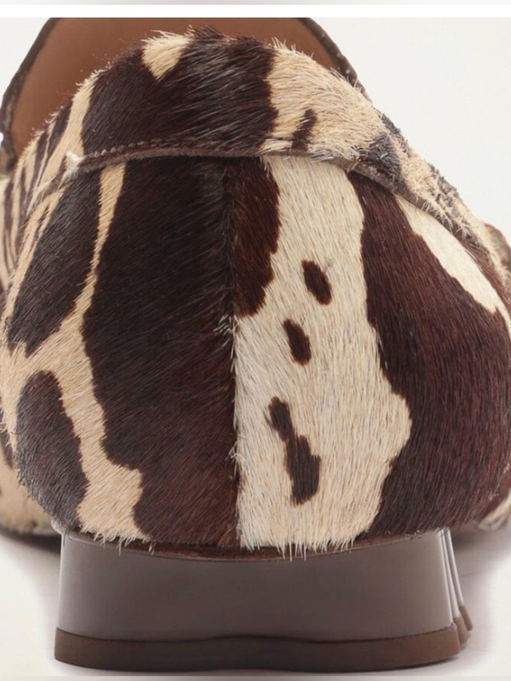 FARM Rio Monstera Heel Cow-Print Penny Loafers in Brown & Cream, NIB, Various - Picture 16 of 16